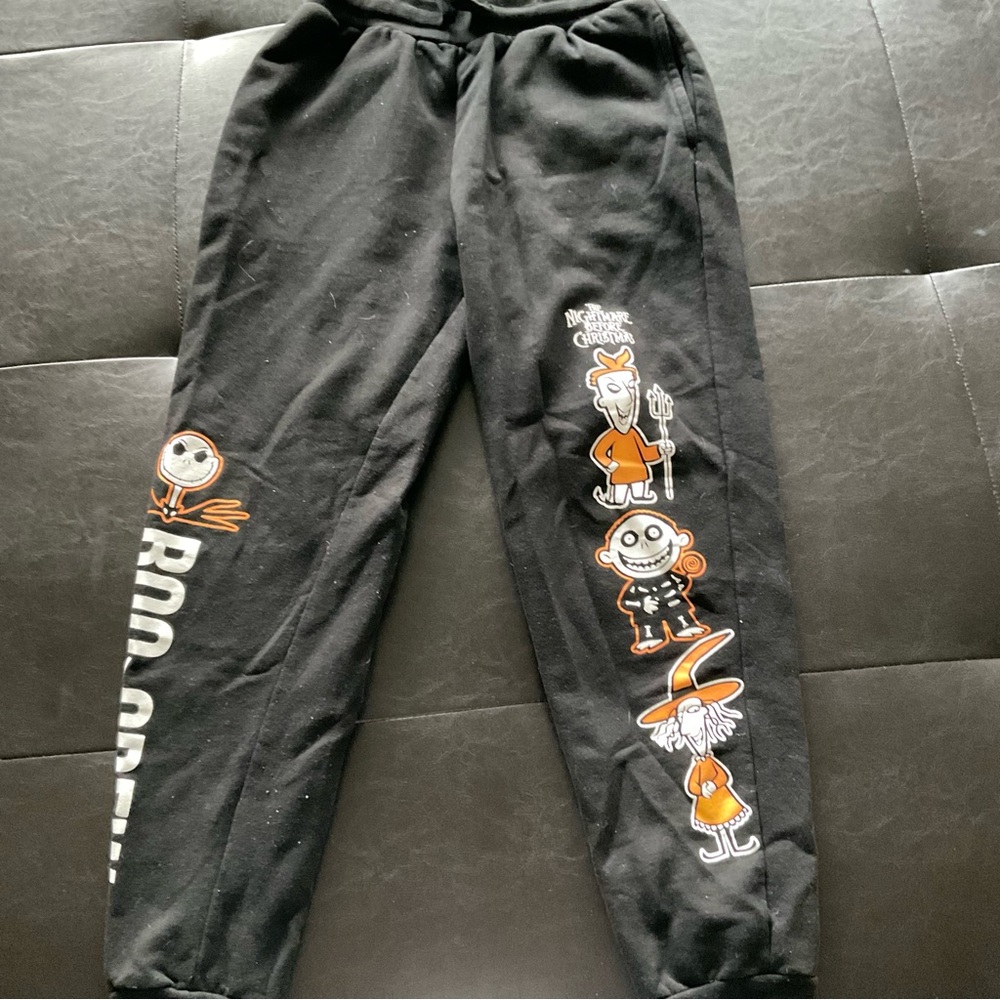 Kids Halloween Graphic Joggers - Black